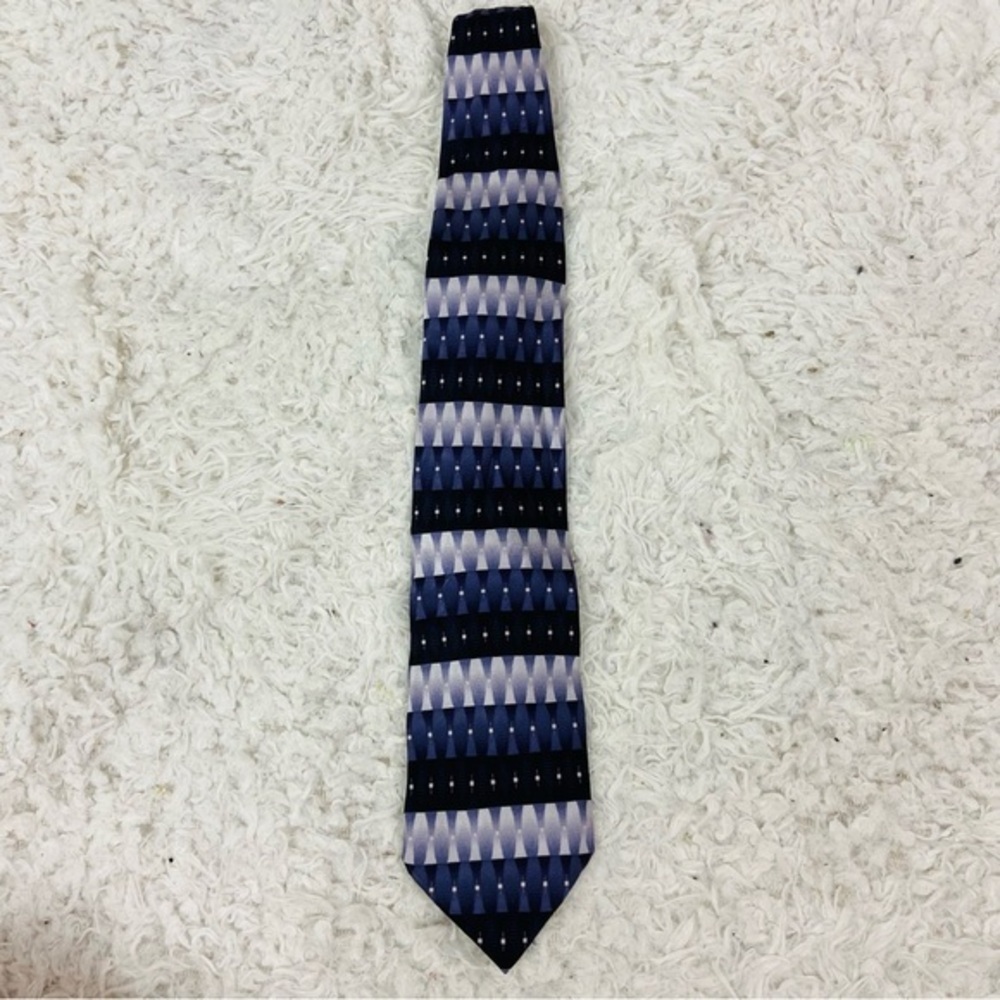 Covington purple and Black Patterned 100% silk satin Tie
